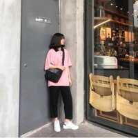 Nhập WA273 giảm 9k đơn từ 99k_ Áo thun polo hồng cổ đen - PINK POLO SHIRT BLACK COLLAR UNISEX