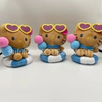 Nhật Bản Dễ Thương Da Đen Hawaii Hello Kitty Mèo Bơi Vòng Sang Trọng Đồ Chơi Mặt Dây Chuyền Móc Khóa Cô Gái Trái Tim Quà Tặng
