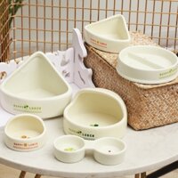 Nhật Bản Hamster Bát Thực Phẩm Gốm Chống Dưỡng Ẩm Gấu Vàng Dễ Thương Bát Đôi Thú Cưng Nhỏ Bát Ăn Thỏ Nhím Bát Ăn