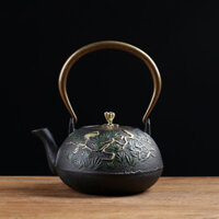 Nhật Bản Handmade Gang Nồi Không Tráng Retro Dày Lợn Sắt Nồi Hộ Gia Đình Pha Ấm Trà Ấm Siêu Tốc Ngoài Trời Phá Ấm Trà