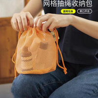 Nhật Bản ins Lưới Dây Rút Túi Túi Đựng Mỹ Phẩm Túi Bảo Quản Đi Chơi Túi Vệ Sinh Nhẹ Đa Năng Túi Xách