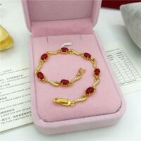 Nhật Bản Nhật Bản Hàn Quốc Vòng Tay Thả Nước Mạ Vàng dát Zircon Tính Khí Phù Hợp Với Tính Khí Việt Nam Cát Vàng Bộ Trang Sức Vòng Tay Giọt Nước Mạ Màu Lâu Dài Kẻ Sọc Đỏ Zircon Tính Khí Phù Hợp Với Tính Khí Việt