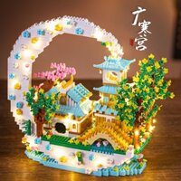 Nhật Bản Phong Cách Retro Tương Thích Lego Khối Xây Dựng Lắp Ráp Giáo Dục Đồ Chơi Trẻ Em Cung Điện Quảng Đại Lâu Đài Bé Trai Bé Gái Series Quà Tặng Y84