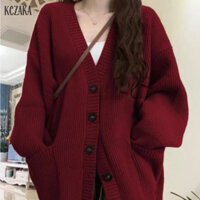 Nhật Bản Retro Giáng Sinh Áo Len Đỏ Nữ Phong Cách Đại Học Đan Áo Khoác Cardigan