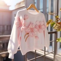 Nhật Bản Retro Lười Phong Cách Dệt Kim Tính Khí Nhẹ Nhàng Cao Cấp Dopamine Hồng Hoa Áo Len Áo Khoác Thu th1208