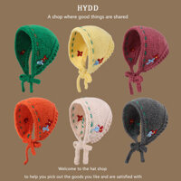 Nhật Bản Retro Tay Đan Tam Giác Khăn Nữ Thu Đông ins Ngọt Ngào Dễ Thương Hoa Len Turban Mũ
