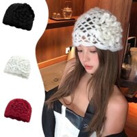 Nhật Bản Tay Đan Mũ Nữ Xuân Thu Mỏng Phong Cách Rỗng Mũ Len Retro Văn Học Mũ Dệt Kim