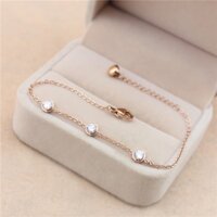 Nhật Bản Thời Trang Hàn Quốc Thép Titan 18K Hoa Hồng Vàng Kim Cương Vòng Tay Nữ Quà Tặng Trang Sức Lớn S Cùng Phong Cách Vòng Tay Không Phai Màu