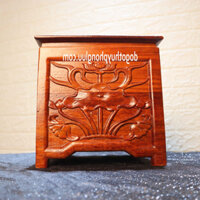 Nhất sơn hoa sen phong thủy đục nền gỗ hương