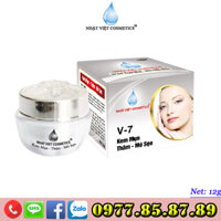 NHẬT VIỆT COSMETICS - Kem trị mụn, Xóa thâm, Mờ sẹo dưỡng chất Ngọc trai đen - Sữa ong chúa V-7 (8g)