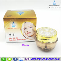 NHẬT VIỆT COSMETICS - Kem trị Nám, Đồi mồi, Ngừa nhăn, Làm trắng da dưỡng chất Ngọc Trai Đen - Sữa Ong Chúa V-5 Nhật Việt Cosmetics (12g)