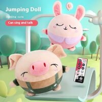 Nhảy heo trẻ em búp bê điện usb sạc nhạc nhảy bóng nói chuyện nhảy đồ chơi nhồi bông