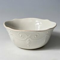 (NHC) Bát sứ Lenox French Perle 16.5cm, hoạ tiết cườm màu trắng – cái