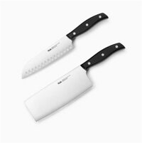 (NHC) Bộ 2 dao Fissler chuôi đen (1 dao nhà bếp + 1 dao thái bản to) – bộ