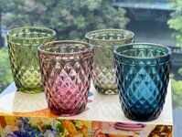 (NHC) Set 4 cốc màu họa tiết baroque 220ml – hand wash only – bộ