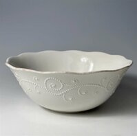 (NHC) Tô sứ Lenox French Perle 26cm, hoạ tiết cườm màu trắng – cái