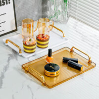 Nhẹ Sang Trọng Hình Chữ Nhật Khay Nhựa Khách Sạn Phòng Khách Sạn Đặc Biệt Cốc Nước Trà Vệ Sinh Khay Bảo Quản Sử Dụng Thương Mại