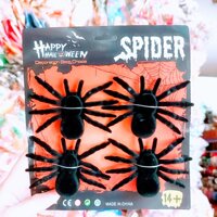 Nhện Nhung Trang Trí Halloween - 6cm ( 4 Con )