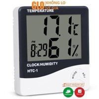 Nhiệt Ẩm Kế HTC-1, Máy Đo Nhiệt Độ, Độ Ẩm, Kiêm Đồng Hồ Báo Thức, Lịch Để Bàn Màn Hình LCD Có Kèm Pin
