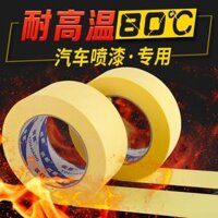Nhiệt độ chịu nhiệt độ cao 80 độ Vàng Giấy sơn Xịt sơn Sơn bảo vệ màu Băng giấy Sơn với Tay nước mắt Không có dấu vết Không dư lượng Chất kết dính cao Làm đẹp Vành đai Microclal Long 50 mét