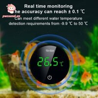 Nhiệt kế bể cá PWSEND, -9.9to50°C Nhiệt kế bên ngoài kỹ thuật số LCD ABS, Bể cá đo nhiệt kế bể cá Type-C