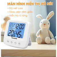 Nhiệt kế điện tử đo nhiệt độ phòng ẩm kế 3 trong 1 đo độ ẩm phòng ngủ cho bé