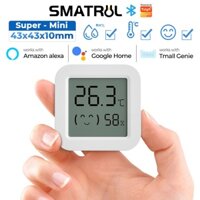 Nhiệt kế điện tử mini SMATRUL cảm biến độ ẩm màn hình LCD kỹ thuật số có ứng dụng bluetooth