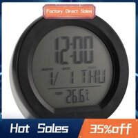 Nhiệt kế đồng hồ năng lượng mặt trời ô tô có đèn nền LCD Màn hình kỹ thuật số Phụ kiện nội thất ô tô