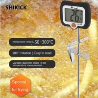 Nhiệt kế kỹ thuật số SHIKICK, Đầu dò nhiệt kế kẹo thép không gỉ, Màn hình LCD bền bỉ Nấu nướng Nhiệt kế dầu nhà bếp