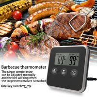 Nhiệt kế lò nướng BBQ kỹ thuật số Máy đo nhiệt độ thực phẩm nhà bếp thịt cho chức năng hẹn giờ nướng với đầu dò bằng thép không gỉ