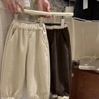 [Nhiều chương trình khuyến mãi] Quần áo bé gái, quần dài, quần áo trẻ em, mùa thu và mùa đông bé gái, chân Hàn Quốc, ren, quần nhung một mảnh, Quần âu nữ cộng với nhung, hợp thời trang Hàn Quốc 5