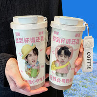 Nhiều Giảm Giá Gỗ Đàn Hương Thời Gian Sức Khỏe Dễ Thương Ngộ nghĩnh Bình Giữ Nhiệt Thép Không Gỉ 316 Dung Tích Lớn Ống Hút Cốc Nước Ô Tô Đôi Uống Cà Phê Ngôi Sao Hàng Hóa