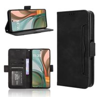 Nhiều Khe Cắm Thẻ Vỏ Motorola Moto G75 5G Ví Da PU Khóa Từ Tính Lật Bao Đựng Thẻ Đứng