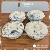 [Nhiều Mẫu] Âu Cơm Có Nắp Bát Tràng, Âu Đựng Cơm, Canh Hầm Hoạ Tiết Vẽ Tay