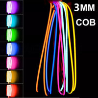 Nhiều Màu Hẹp 3mm 400Leds / m DC12V Có Thể Cắt Đỏ Xanh Trắng Ấm Cob Dây Đèn Led Cho Đèn Nền Ô Tô Chiếu Sáng Trong Nhà