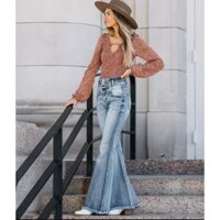 NHIỀU MẪU Quần jeans ống loe VNXK quần bò jean ống suông vẩy boot-cut ống bass cạp cao siêu mẫu xuất khẩu dư xịn