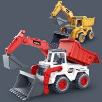 (Nhiều mẫu)Mô hình xe múc kết hợp xe ủi đất nhựa ABS dày dặn an toàn cho bé
