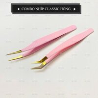 Nhíp nối mi Classic _nhíp tách mi cá heo màu hồng, _nhíp nối mi cao cấp_dụng cụ phụ liệu lông mi Sài Gòn giá rẻ Mi Tâm