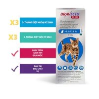 Nhỏ gáy BRAVECTO PLUS Xổ Giun, Phòng và Trị Ve Rận, Bọ Chét, Rận Tai, Nội Ngoại Kí Sinh cho Mèo