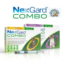 Nhỏ gáy NexGard Combo (1 ống) Phòng trị ve rận, bọ chét, Giun Sán, Giun Tim Trên Mèo