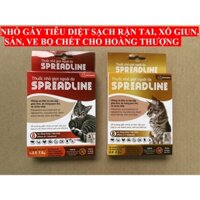 Nhỏ giọt ngoài da Spreadline - phòng sán dây, giun tròn, ấu trùng giun tim, ve và bọ nhảy cho mèo