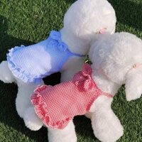Nhỏ Kẻ Sọc Tươi Váy Thú Cưng Chó Nhỏ Teddy Bichon Pomeranian Poodle Chó Mèo Quần Áo Công Chúa Xuân Hè