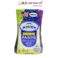 Nho Khô Không Hạt Mỹ SUNVIEW - Raisins Made With Seedless Medley Grapes 425g
