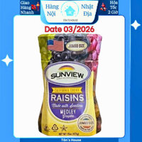 Nho khô không hạt Mỹ Sunview Raisins Seedless Medley 425g/hộp