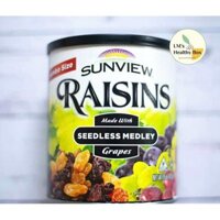 NHO KHÔ KHÔNG HẠT SUNVIEW RAISINS Mỹ (425g) - Mix 3 loại Nho