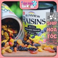 Nho khô Mỹ Raisin không hạt mix vị Ăn Vặt Su Xoắn