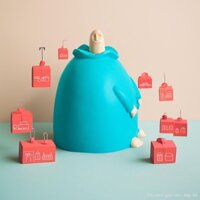 🌈Nhỏ màu xanh béo mỉm cười trang trí ngón tay giữa đồ chơi giải nén màu xanh ngón tay giữa máy tính để bàn trang trí nh