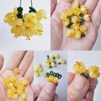Nhỏ Osmanthus Hổ Phách Tự Nhiên Sáp Ong Handmade Nhỏ Khắc Mảnh Vòng Tay Vòng Tay Phụ Kiện Nhỏ Phụ Kiện DIY Mặt Dây Chuyền Tinh Tế Nữ20250306