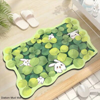 Nhỏ Tươi Màu Xanh Lá Cây Đặc Biệt Phòng Tắm Diatom Bùn Miếng Lót Vệ Sinh Hấp Thụ Nước Nhanh Khô Chân Thảm Lối Vào Cửa Thảm