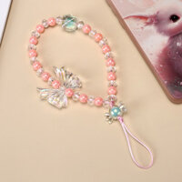 Nhỏ Tươi Nơ Màu Cầu Vồng Kẹo Dây Điện Thoại Ngắn Thời Trang Sáng Tạo Vỏ Điện Thoại Dây Đeo Tay Chống Mất Dây